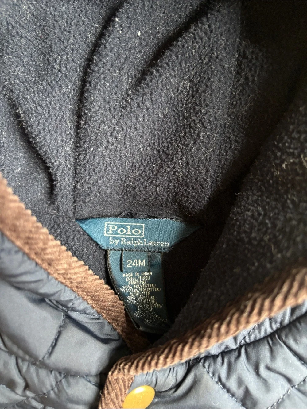 Polo by Ralph Lauren Navy Quilted Hooded Footless Bunting